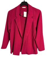 Lush Womens Fuchsia Blazer Jacket Open Front Long Sleeve Size S New