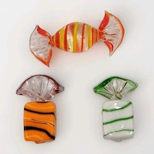 3 Handmade Vintage Murano Style Glass Sweets Glass Candy