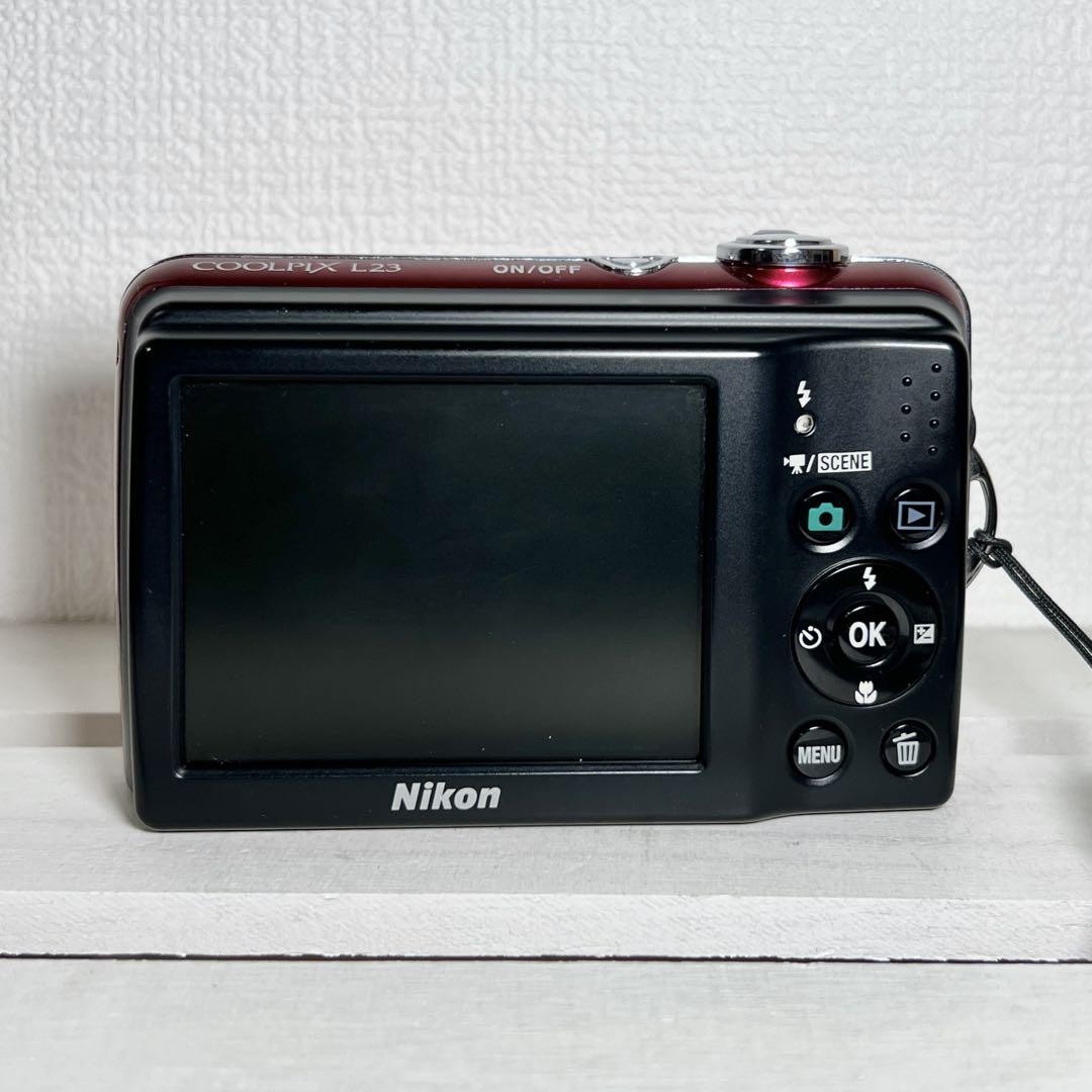 Nikon COOLPIX L28 Red Digital Camera Compact AA Battery Used