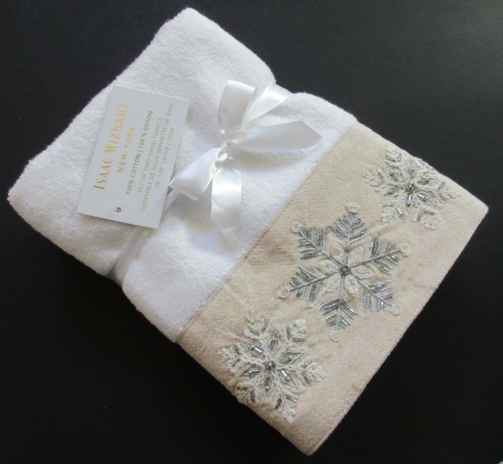 Set Silver Embroidered Snowflakes