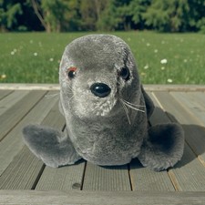 Vintage Dakin Plush Stuffed Gray Seal Sea Lion 9" Long
