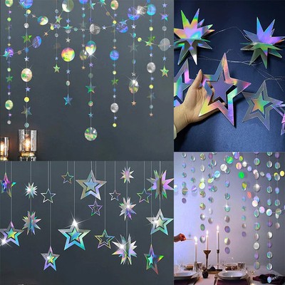 Iridescent Paper Leaf Garland Dekorationen für Feste und Feierlichkeiten