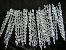 Clear Plastic Icicle Ornaments Lot 32 Vintage Christmas Sprial Orn 8 inch F