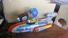 Vintage Universe Televiboat ME-777 Tin Battery Operated Space Toy  Box MINT
