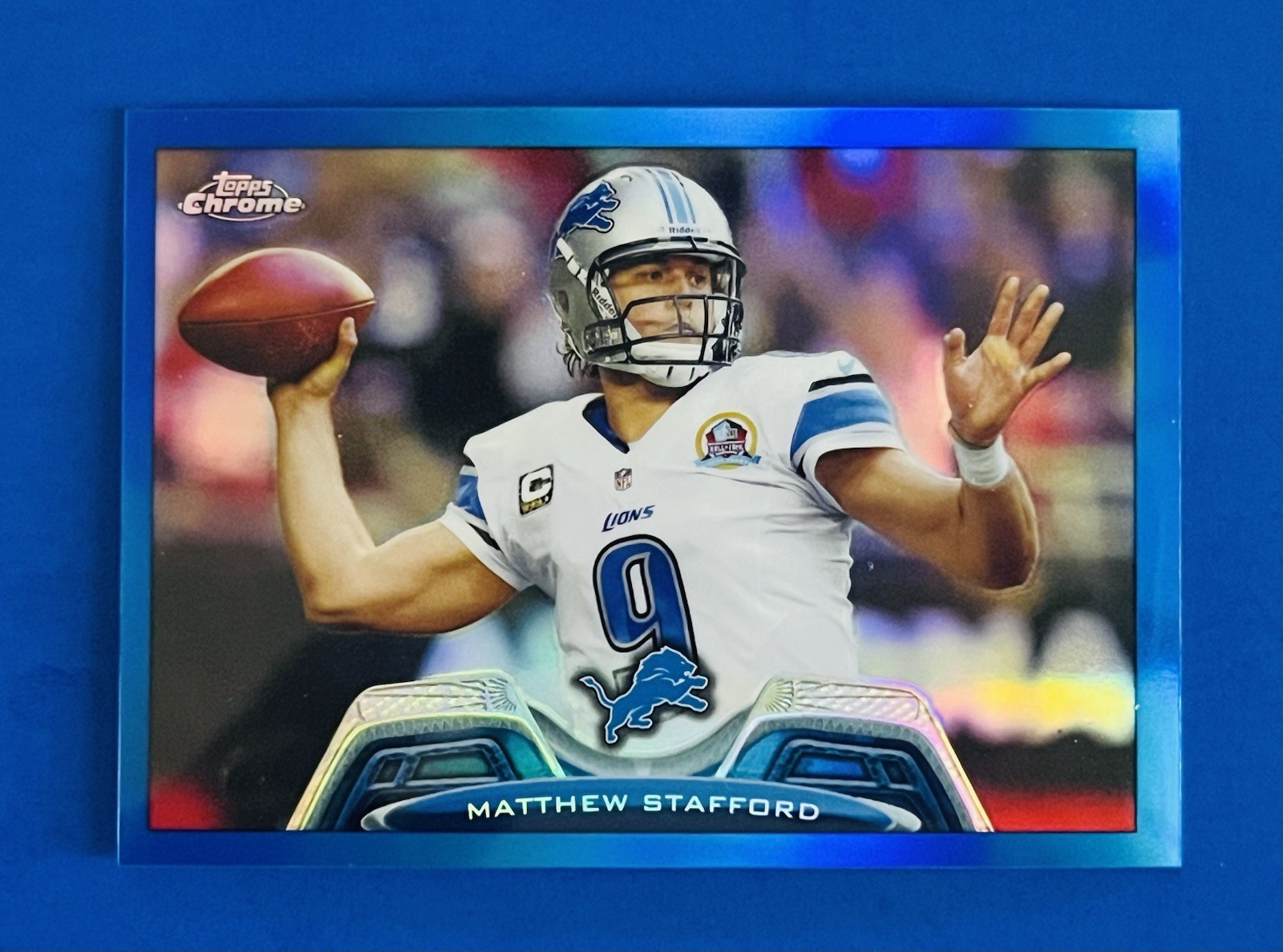 2013 Topps Chrome Matthew Stafford Rams Blue Refractor Card #140; #d /199