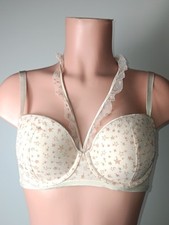 Victoria's Secret Dream Angels Lined Demi Bra Champagne Glitter Stars 34D A1