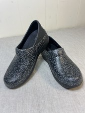 Crocs Dual Comfort Womens Black Gray Slip On Cushion Speckled Clogs Sz 9 Shoes
