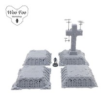 Cyber Worlds Platform Full Set -  Sci fi and Wargaming Terrain 3D Printed Code2
