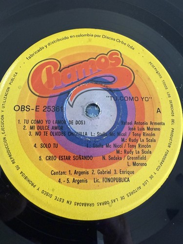 CHAMOS “ TU COMO YO “ DISCOS ORBE / VG+ VINIL 🎶NENA DAME TU AMOR 🎶 LEA BIEN ! - Picture 6 of 6