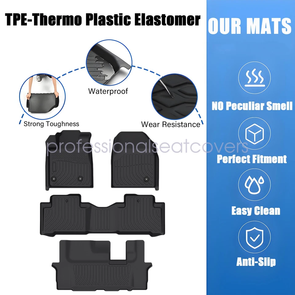 Nuevo TPE para Honda Pilot 2009-2015 4 puertas alfombrillas delanteras y traseras forros clima Foto 3 de 4