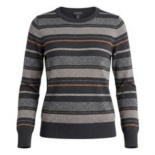 Ann Taylor Factory Crew Neck Knit Lightweight Striped Sweater Women Size S