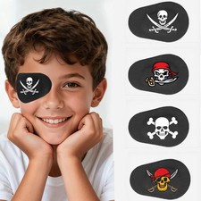 20 Pack Pirate Eye Patches for Kids Regular Size 3.3 2.3 Inch, Black