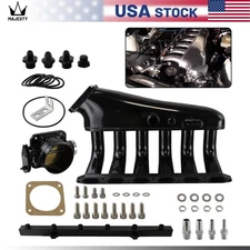 Billet Intake Manifold w/ Fuel Rail kit+Throttle Body BMW 325i 328i M3 Z3 M50 BK