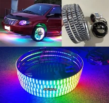 JHB Set (4) 17.5"QUAD ROW Remote APP Dream CHASING Flowing LED Wheel Rim Lights