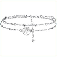 FußKettchen Silber 925 Verstellbar 22-26Cm Schmuck FüR Damen MäDchen Geschenk