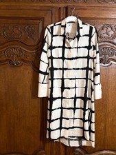 Adam Lippes Target Women's Shirtdress Black and White Grid S Long Sleeve