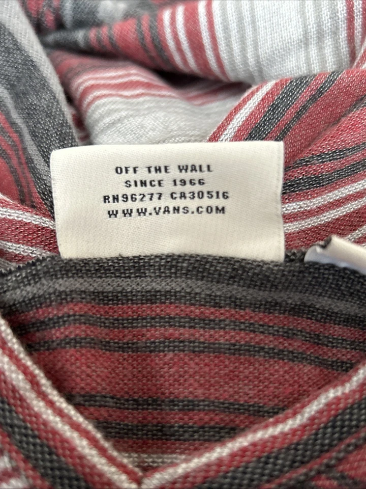 Camisa con Capucha Vans Para Hombre Talla XL Negra Gris Rayas Pullover Mangas Largas Patinador Foto 4 de 4