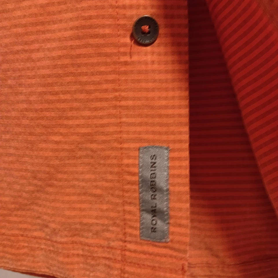 Camisa Royal Robbins Para Hombre Calce Relajado Manga Corta Abotonada Naranja, Talla M Foto 3 de 4