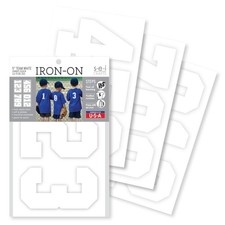 S.E.I 5-Inch Iron-on T-Shirt Numbers, Varsity Number Flock Heat Transfers, White
