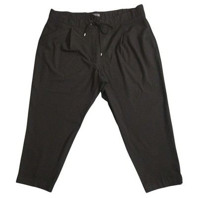 Marks Spencer Trousers Womens 24 Black Elastic Pleat Drawstring Cuff Short Crop