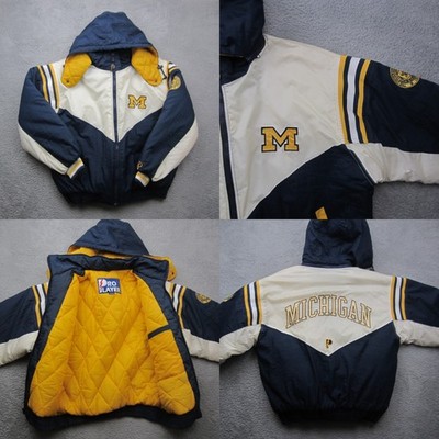 VTG Michigan Wolverines Puffer Jacket Mens XL Pro Player UofM 90s Y2K Quilted