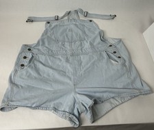 Levi's Two Horse Brand Shortalls Wms Plus Sz 24W Light Wash Blue NEW No Tag