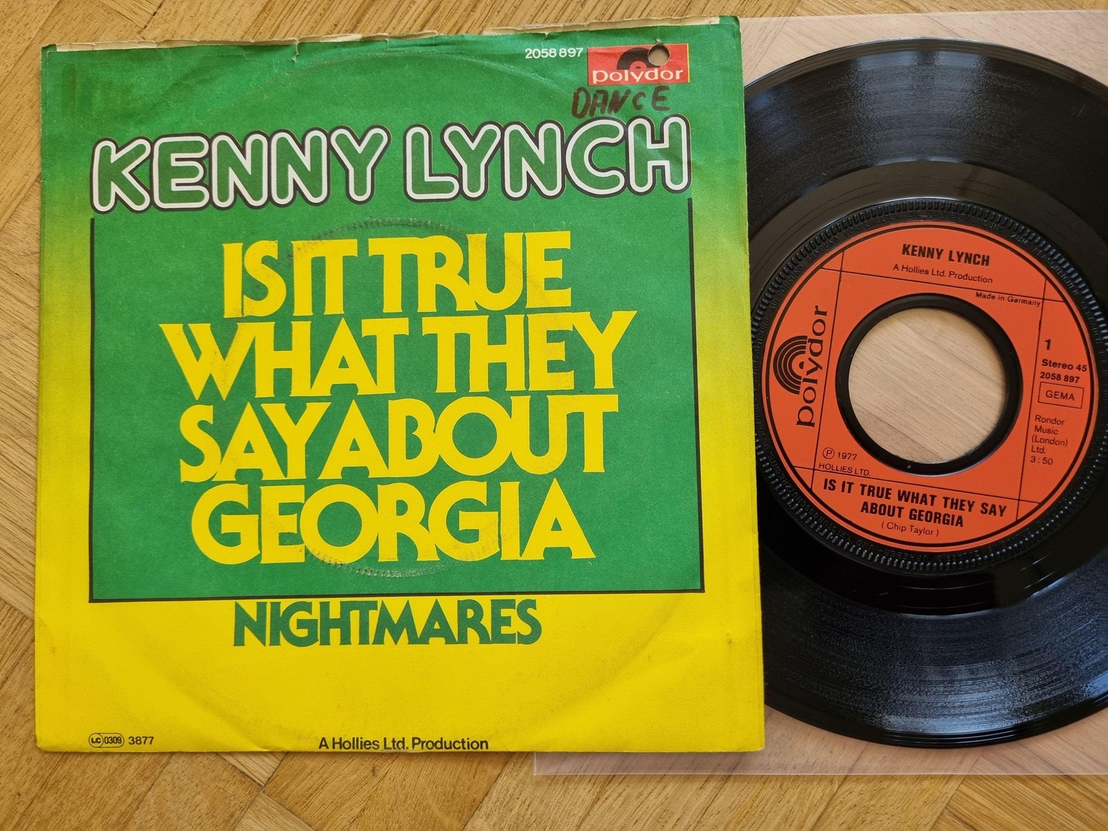 7"" Single Kenny Lynch - Is it true what they say about Georgia Vinyl Germany