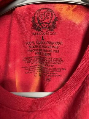 Grateful Dead SYF Tie Dye Red Yellow - 50th Anniversary - L | eBay