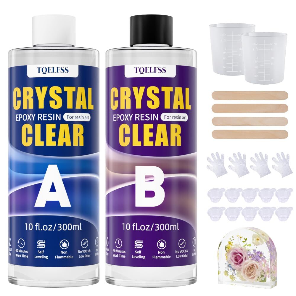 20oz Fast Cure Crystal Clear Epoxy Resin Kit for Bubble-Free DIY Crafts