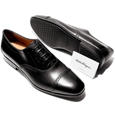 Ferragamo Men\'s Black Patent Leather Cap-Toe Dress Shoes Oxford shoe - Men | Ferragamo main image 3