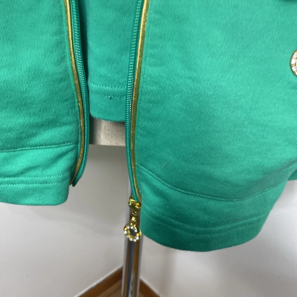 Quacker Factory Women’s Jacket Top Set 1X Green Gold Rhinestones Cruise Wear - Image 4 of 4