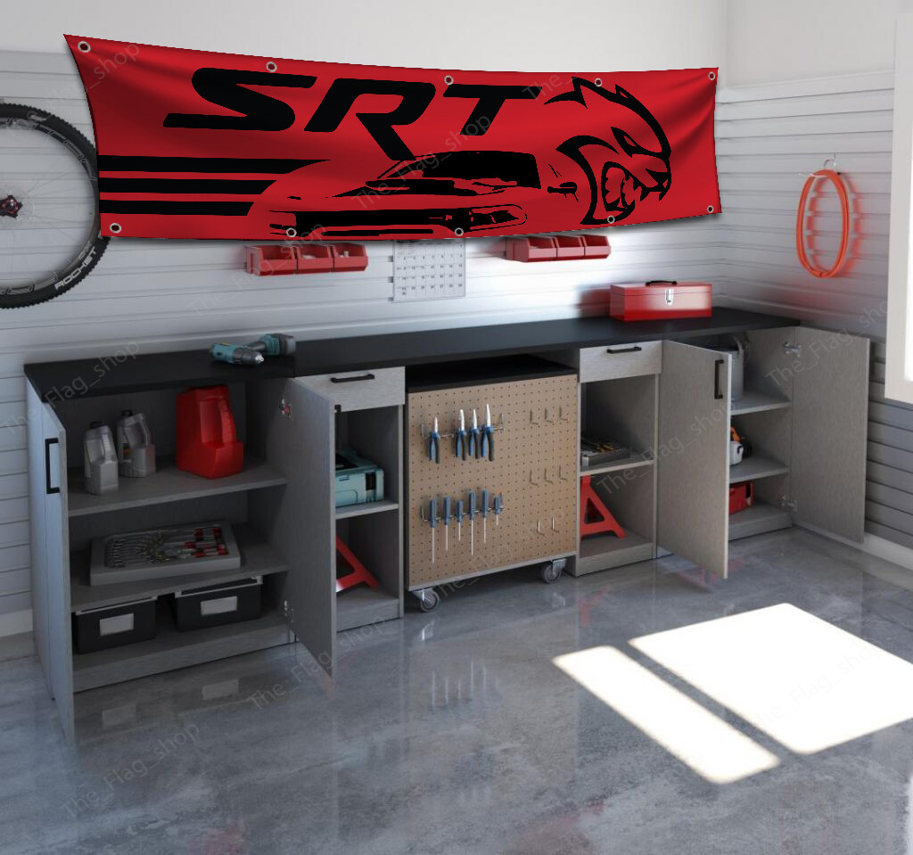 Banner „SRT Hellcat“ – 6 X 2,4 M, Aus Polyester, UV-beständig, Für Garage Oder Männerhöhle