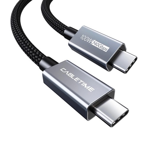 🔥 CABLETIME Thunderbolt 3 Cable 40Gpbs/100W/5A, USB C Cable Compatible with New