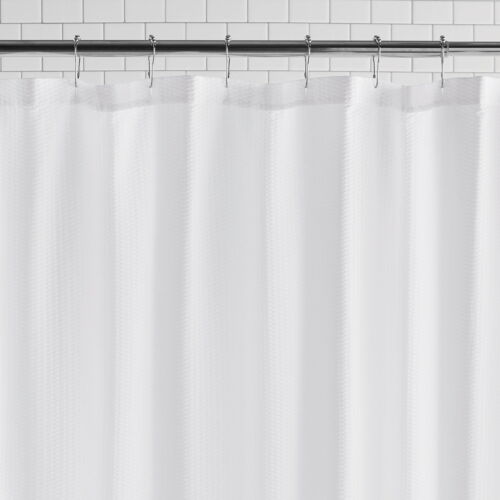 Water Repellent Microfiber Fabric Shower Liner, 70 x 72 in., White