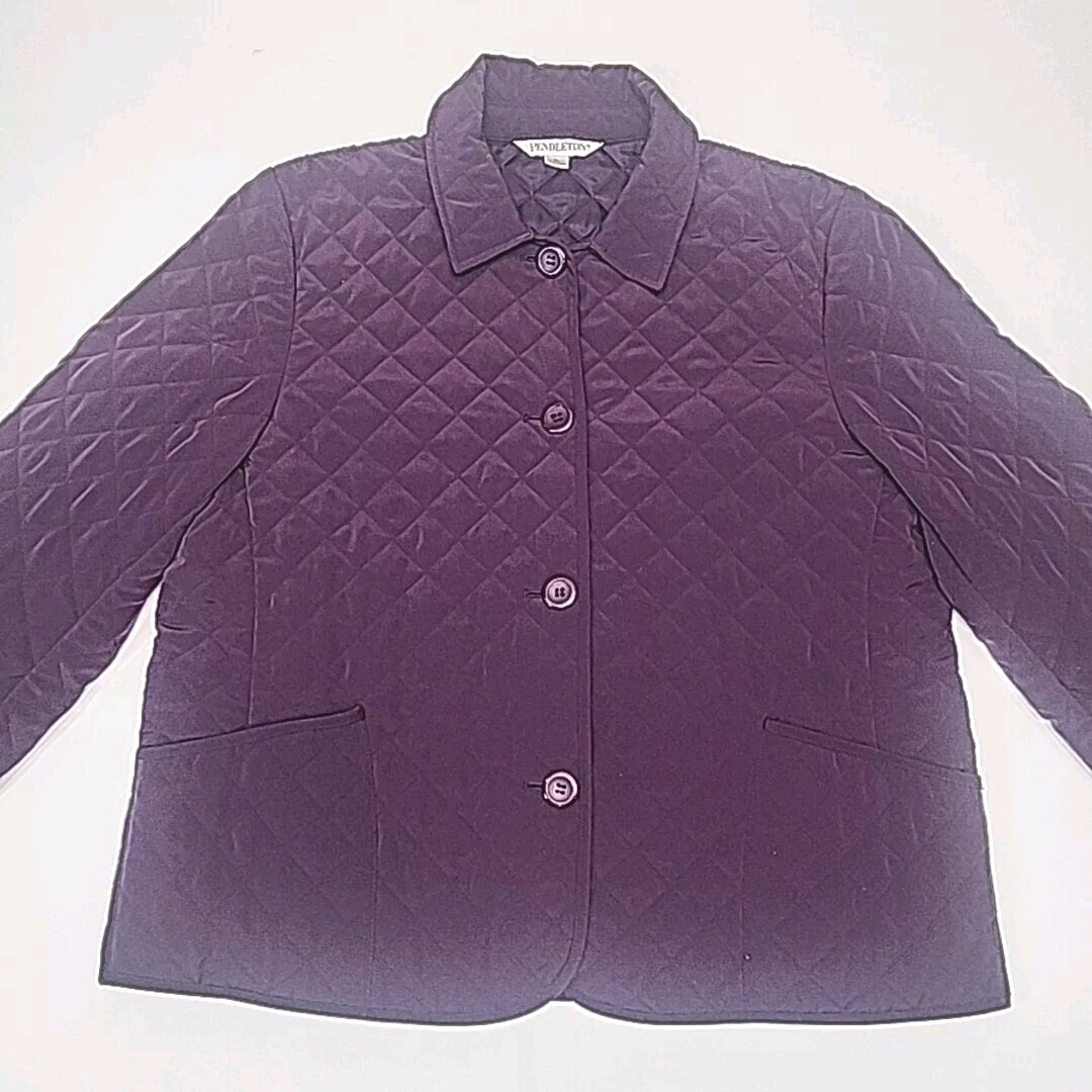 Pendleton Jacket Quilted Lined Button Purple Size… - image 2