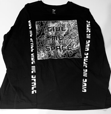 NWT DIP T SHIRT L SLEEVES PRINT ''GIVE ME SPACE'' GRAPHIC UNIVERSE IMAGE SIZE XXL