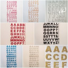 14 - 15mm Bold Glitter Paper or Rhinestone Self Adhesive Alphabet Letter Sticker