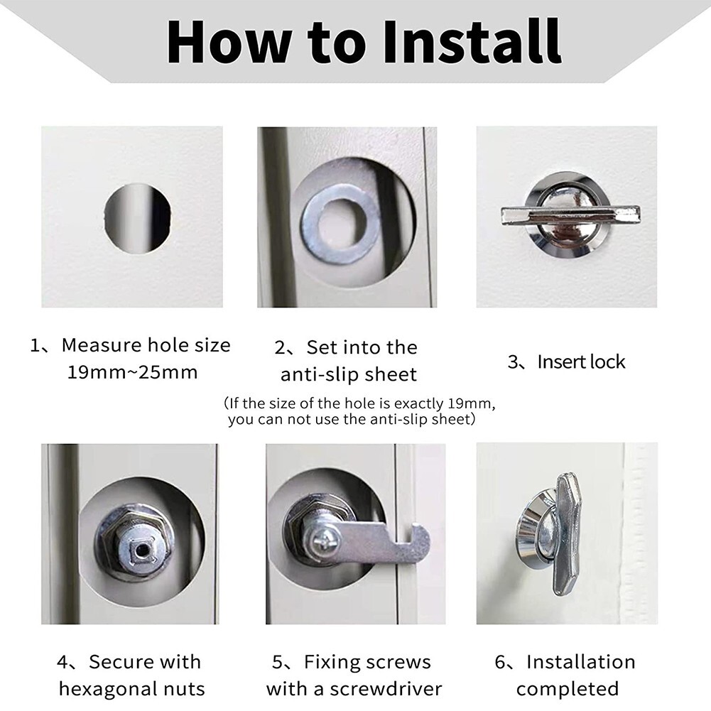 Versatile Thumb Turn Cam Lock for RV Compartment Doors 5/8 Inch Non