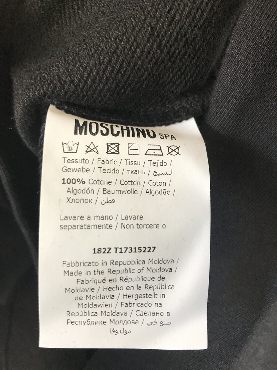 NEW Moschino Milano Logo Print Sweatshirt - Black / White