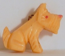 VINT LG CELLULOID WESTIE SCOTTIE DOG CHARM JAPAN