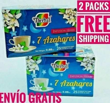 2 Packs TE DE 7 AZAHARES 50 BAGS 0.03 oz EACH 7 BLOSSOMS Therbal Made in Mexico