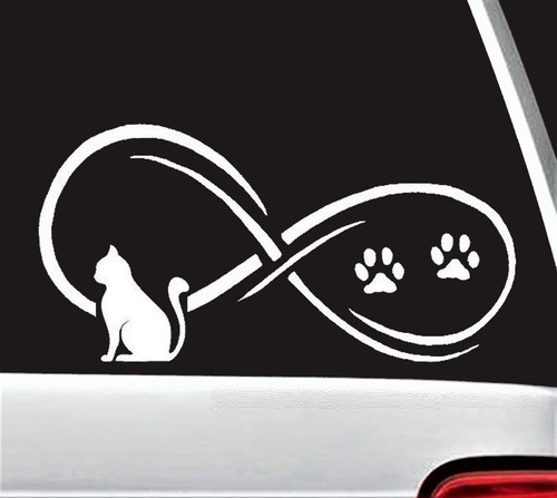 Cat Infinity Decal Sticker Set for Car Window Wall Art | 2-PACK | BG 817 - Picture 3 of 5