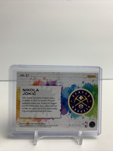 2023-24 Panini Court Kings - RED Self Expression #27 Nikola Jokic 19/149 - Picture 2 of 2