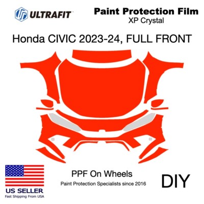 HONDA CIVIC 2023-24, Pre-Cut Kit DIY, FULL FRONT, PPF Gloss