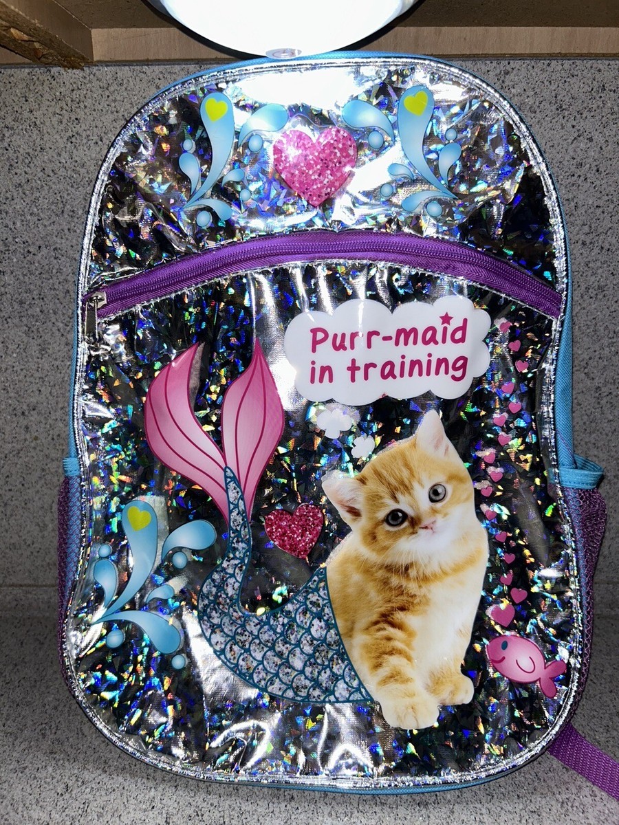 Cute Cat Kids Backpack Cat Confetti Purr-Maid In Training Girls