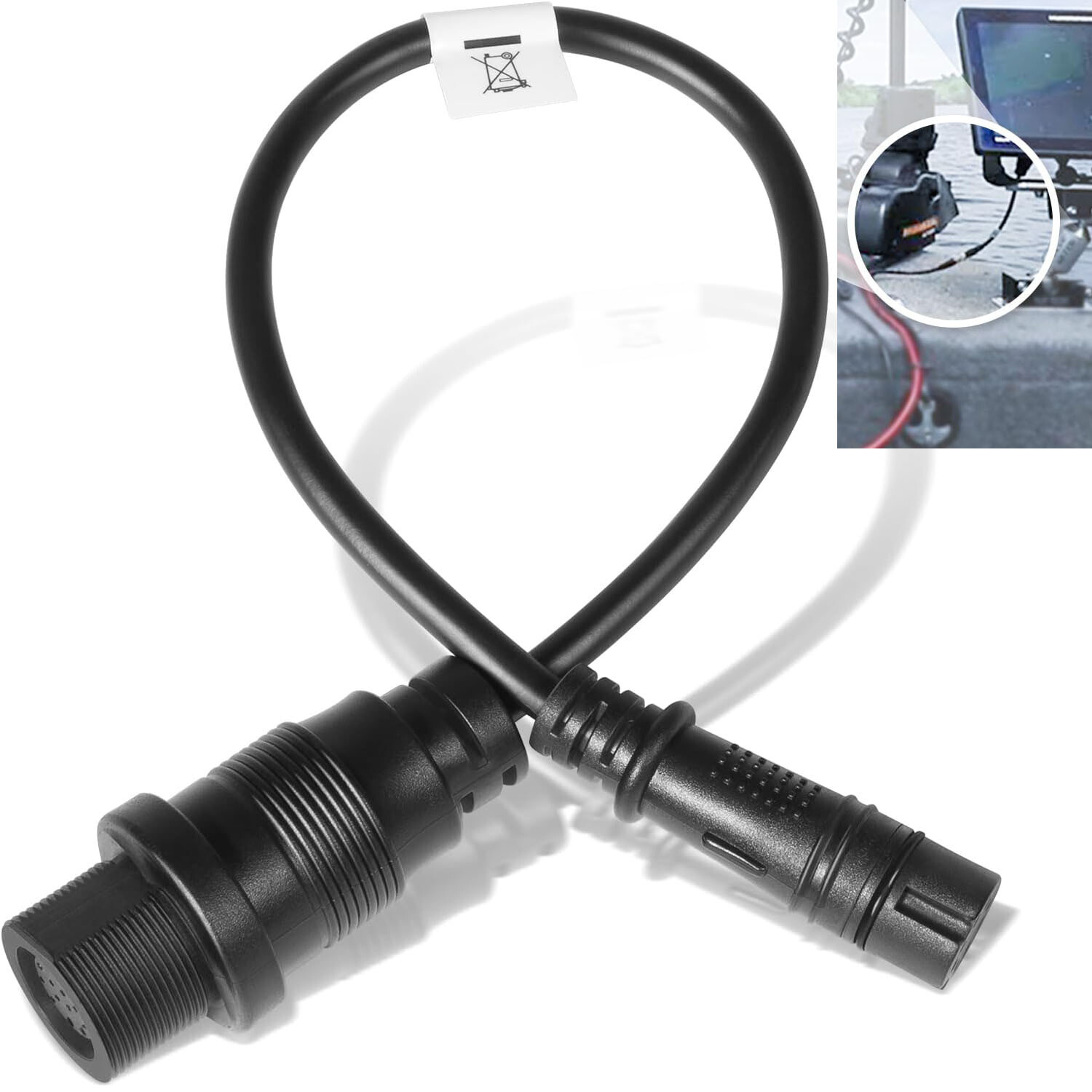 for Lowrance Minn Kota 1852078 MKR-DSC-15 DSC Transducer Adapter Cable 8-Pin