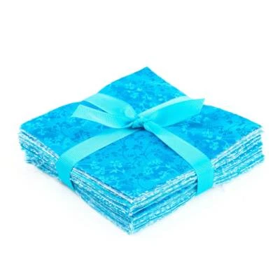 MY QUILT SHOP It's All Turquoise 90-pc precut charm pack 5" squares 100% cotton fabric quilt