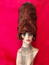 60s HUGE BEEHIVE Hippie B-52's Wig Drag Costume Retro Auburn Red ALL COLORS