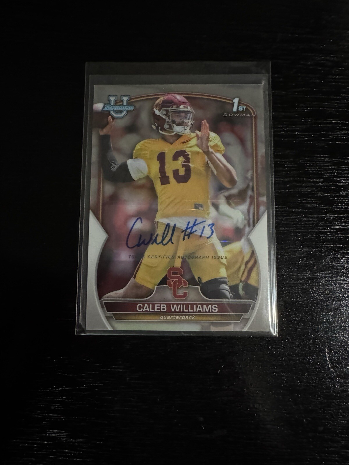 CALEB WILLIAMS 2022 Bowman University 1st Bowman Chrome Auto #50 Rookie