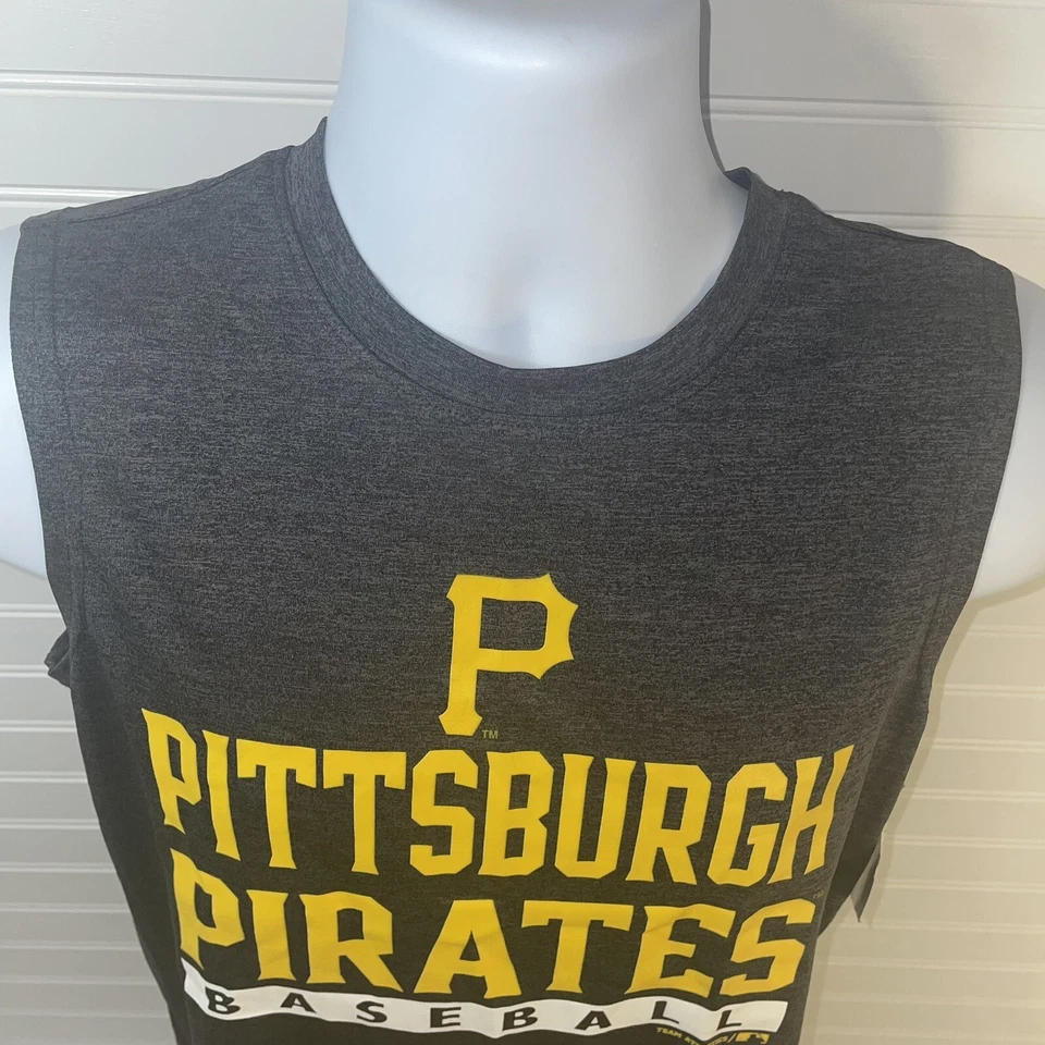 Camiseta sin mangas Pittsburgh Pirates Juniors grande 14-16 gris jaspeado oscuro nueva con etiquetas nueva Foto 4 de 4